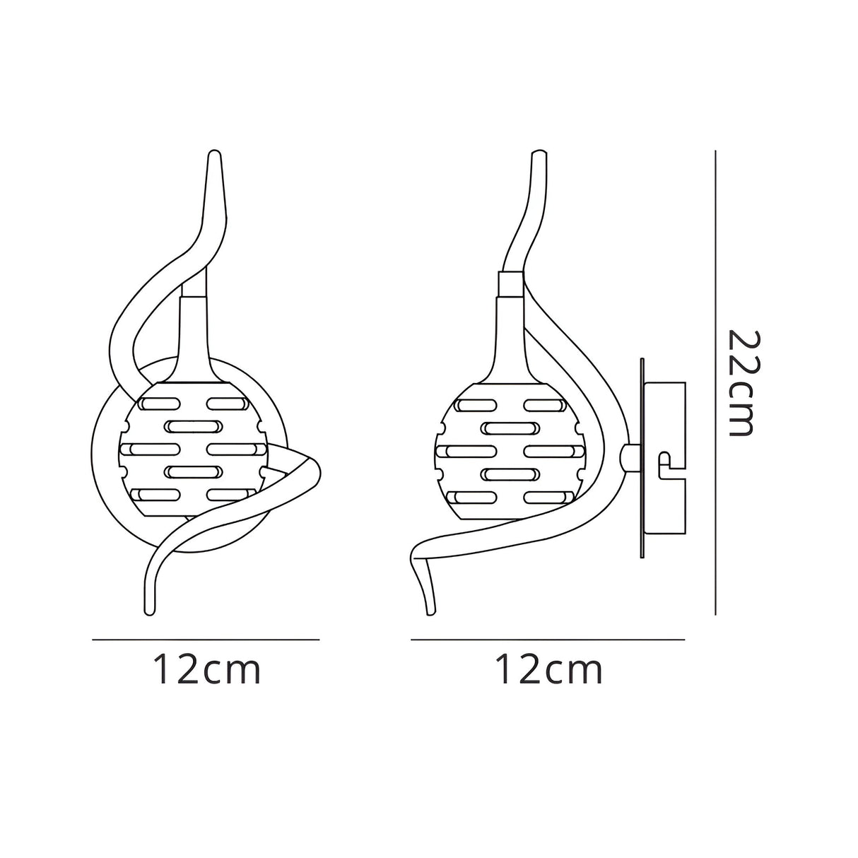 Dali 1 Light Wall Light With Switch - Polished Chrome