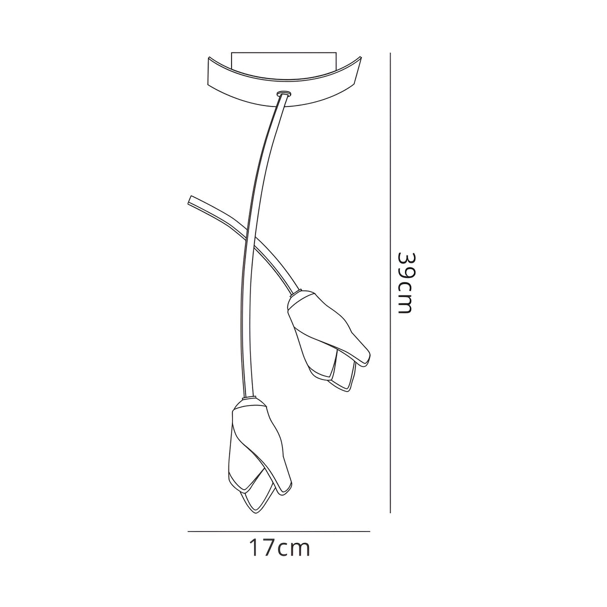 Pietra 2 Light Semi-Flush Ceiling Light – Polished Chrome