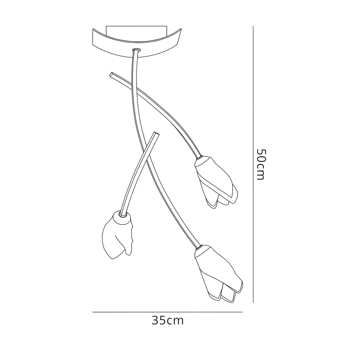 Pietra 3 Light Semi-Flush Ceiling Light – Antique Brass