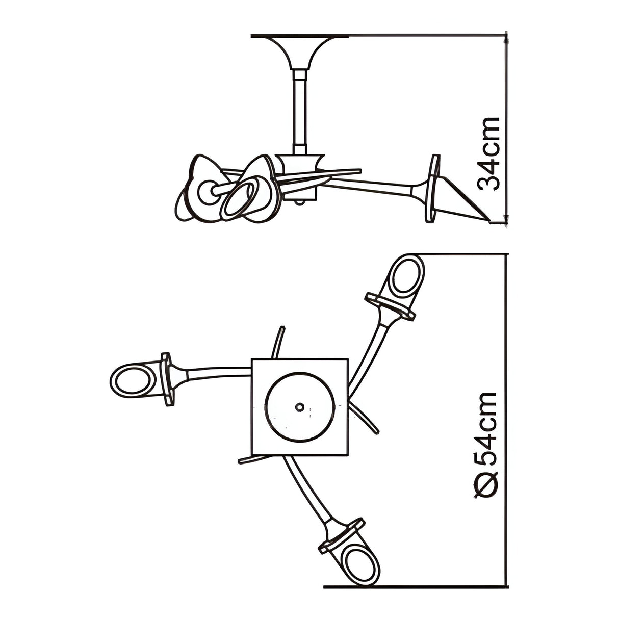 Flavia 3 Light Spot Ceiling Light – Black Chrome