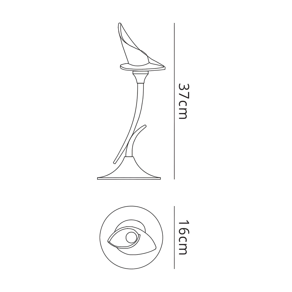 Flavia 1 Light Table Lamp - Black Chrome