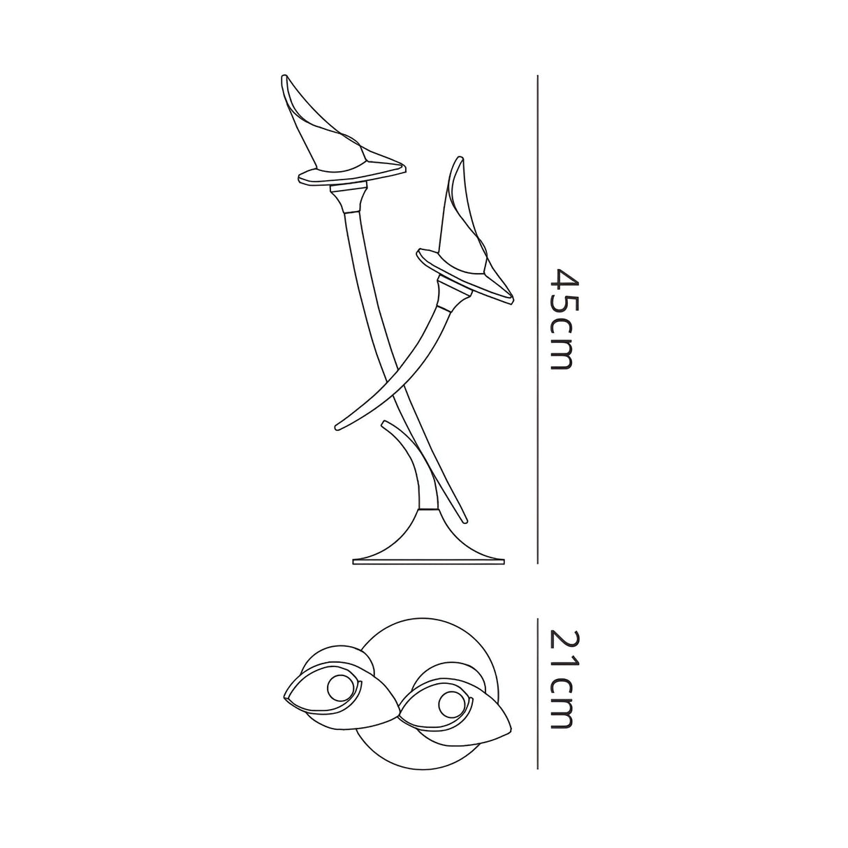 Flavia 2 Light Table Lamp - Polished Chrome