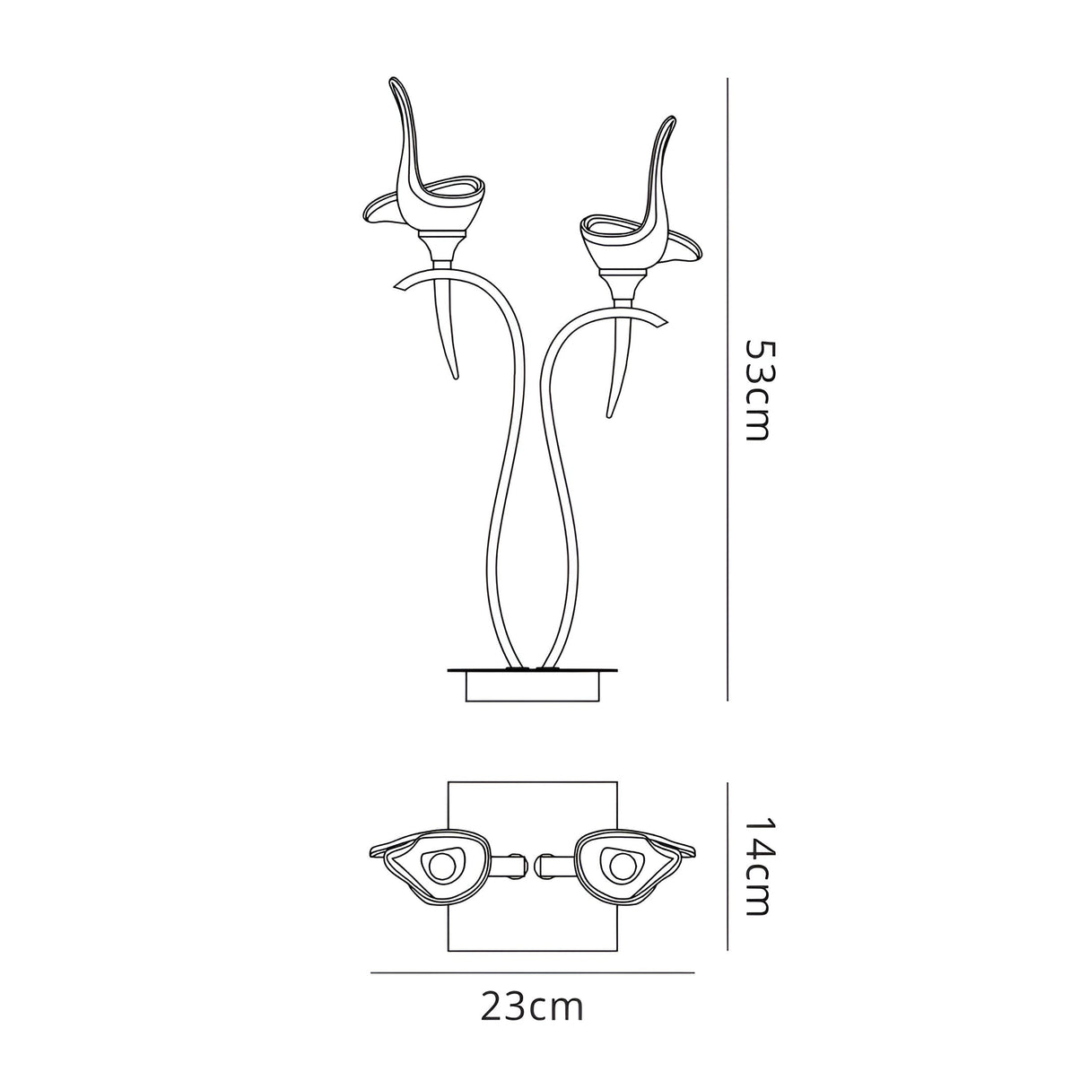 Viena 2 Light Table Lamp - Polished Chrome