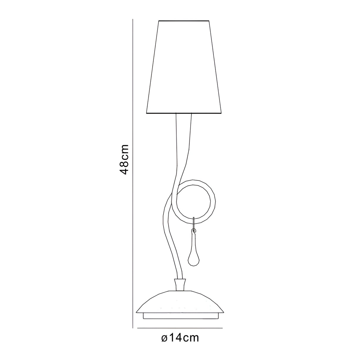 Paola 1 Light Table Lamp - Silver With Cream Shade