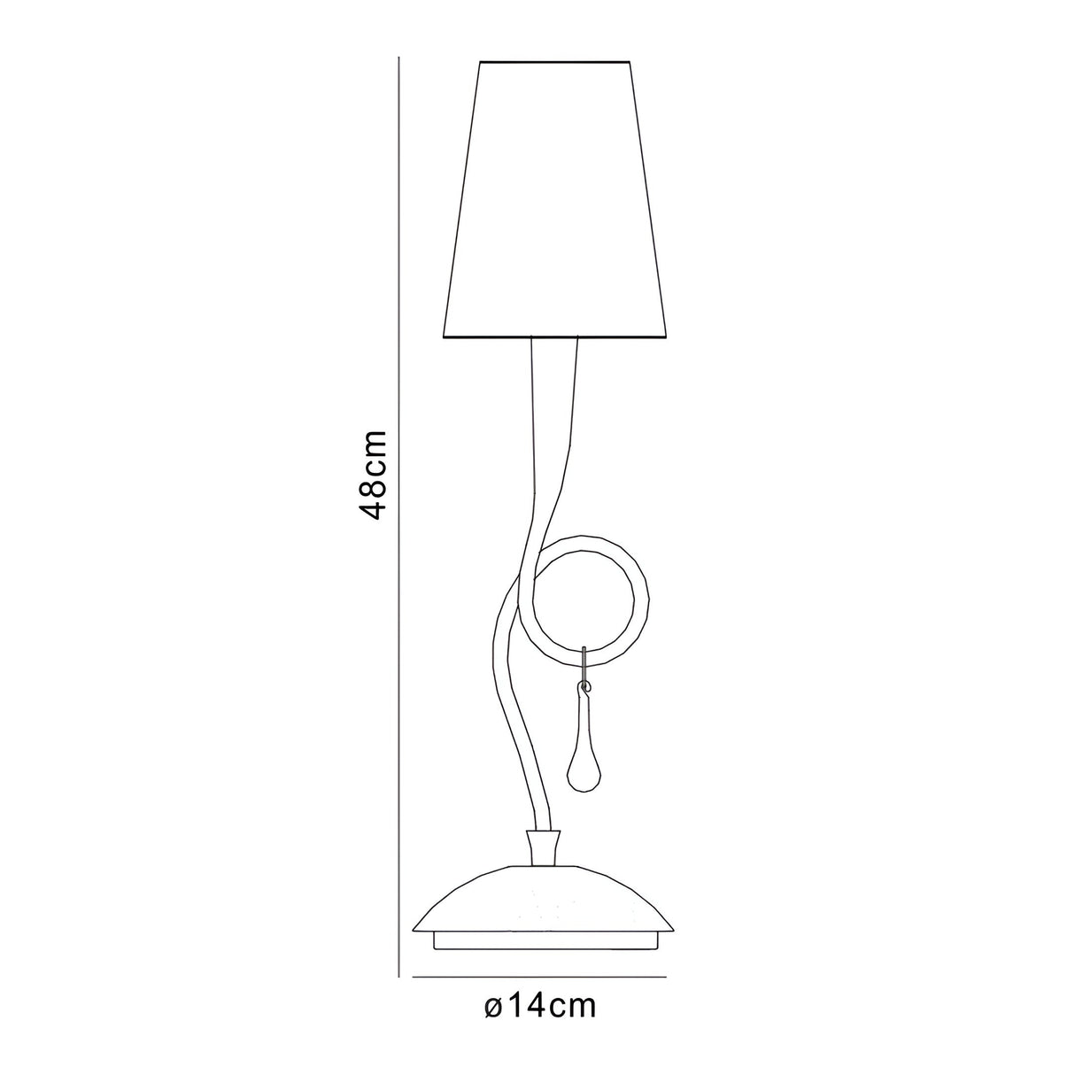 Paola 1 Light Table Lamp - Silver With Black Shade