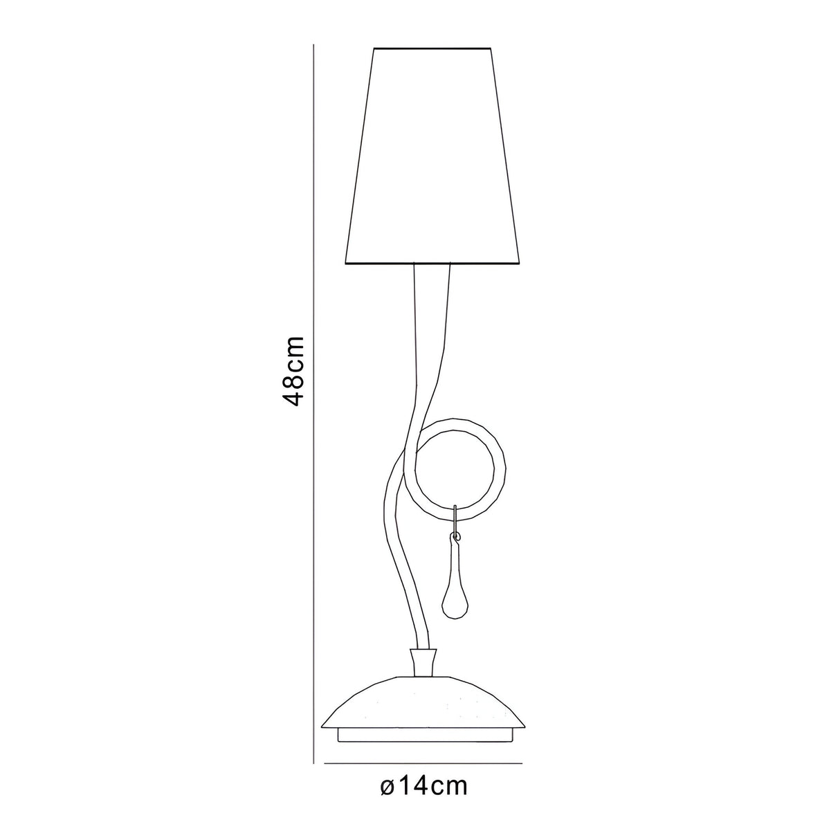 Paola 1 Light Table Lamp - Gold With Black Shade