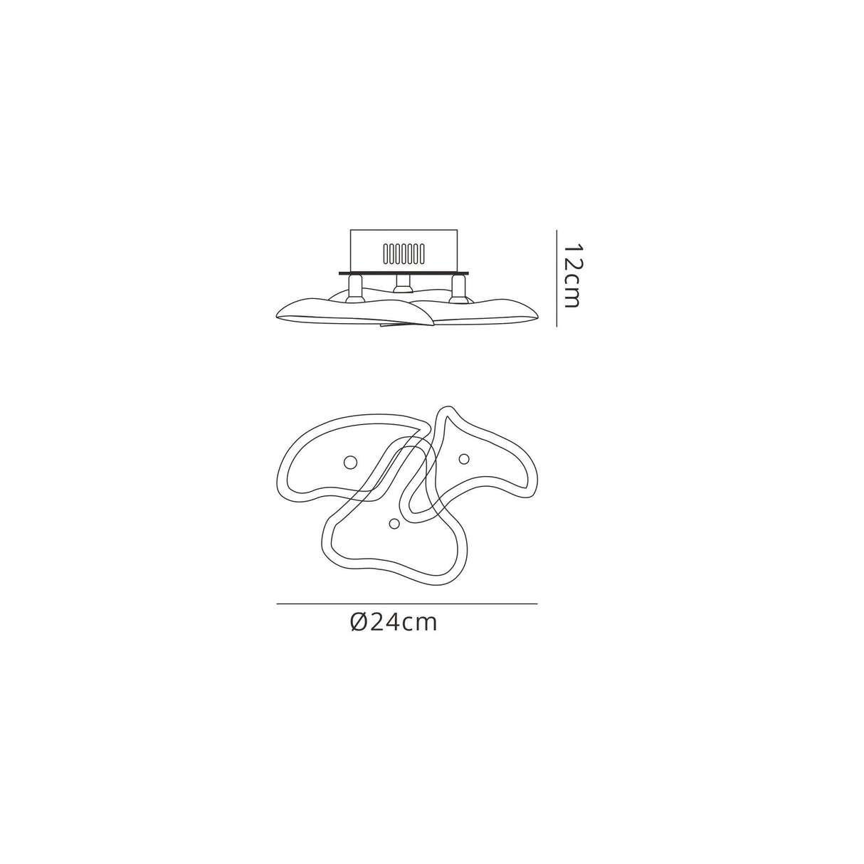 Otto 3 Light Glass Wall/Semi-Flush Ceiling Light - Chrome