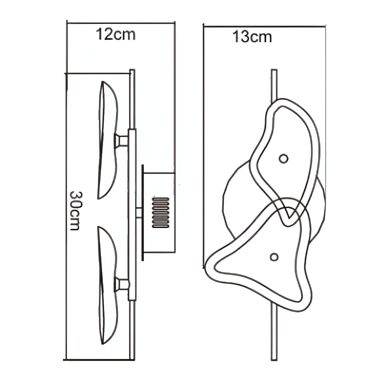 Otto 2 Light Glass Wall/Semi-Flush Ceiling Light - Chrome