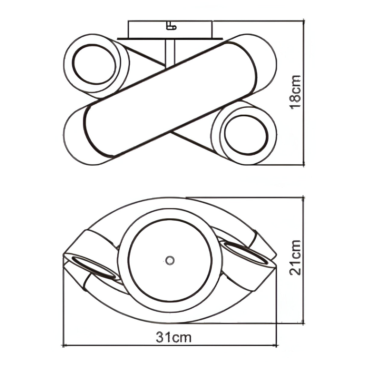 Guss 2 Light Wall Light - Polished Chrome