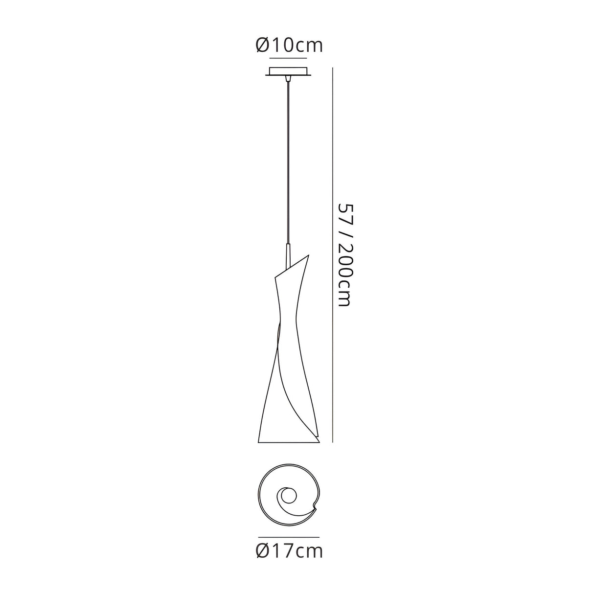 Zack 17cm 1 Light Glass Pendant Light - Satin Nickel