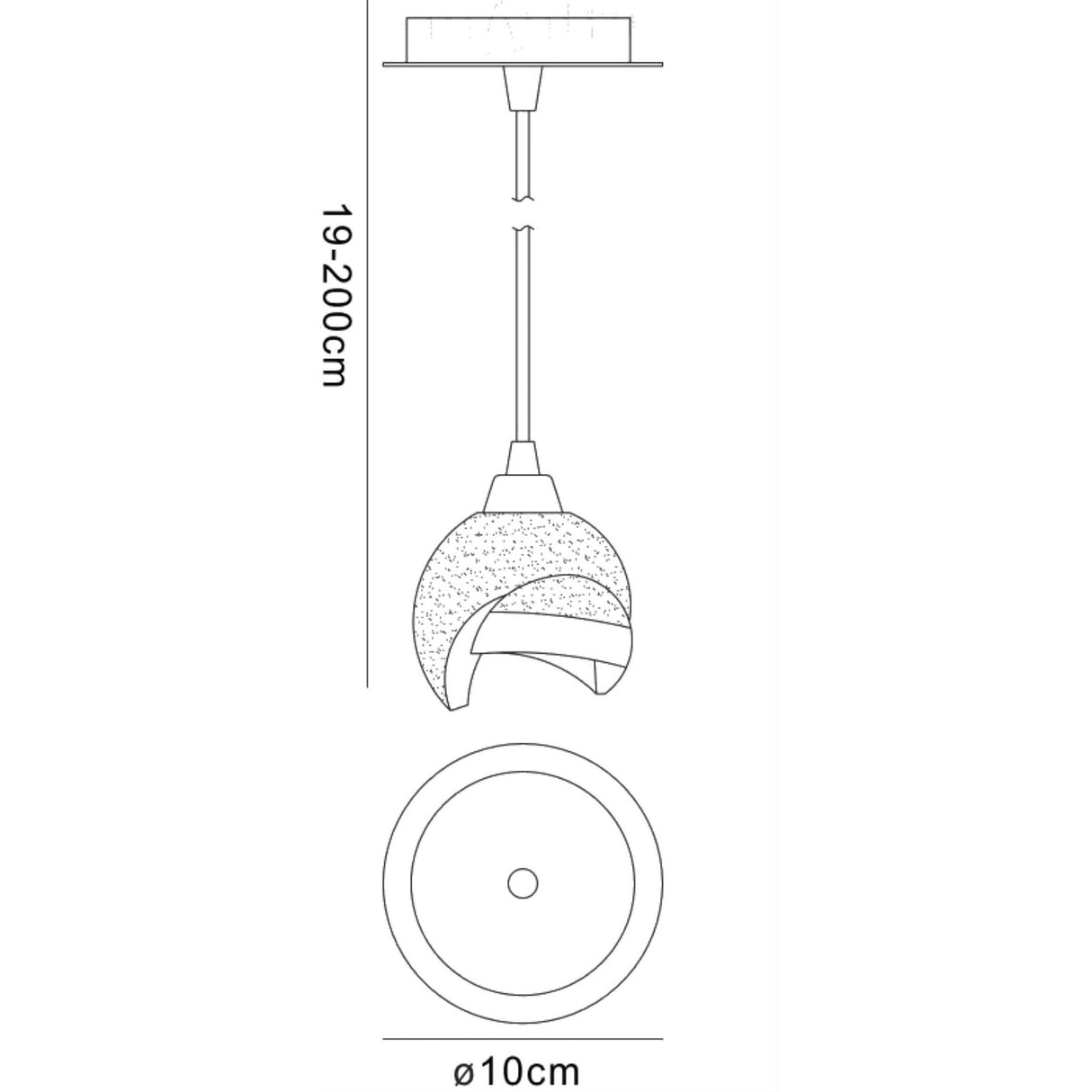 Fragma 10cm 1 Light Pendant Light - Black Chrome