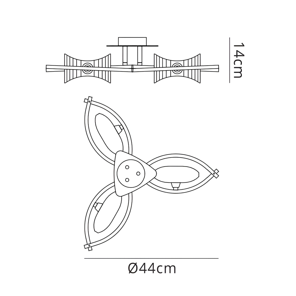 Kromo 3 Light Semi-Flush Ceiling Light - Polished Chrome
