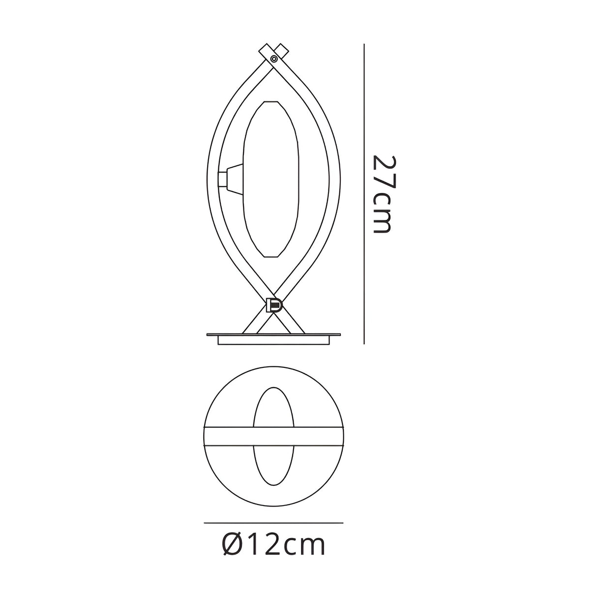 Kromo Looped Frame 1 Light Table Lamp - Antique Brass