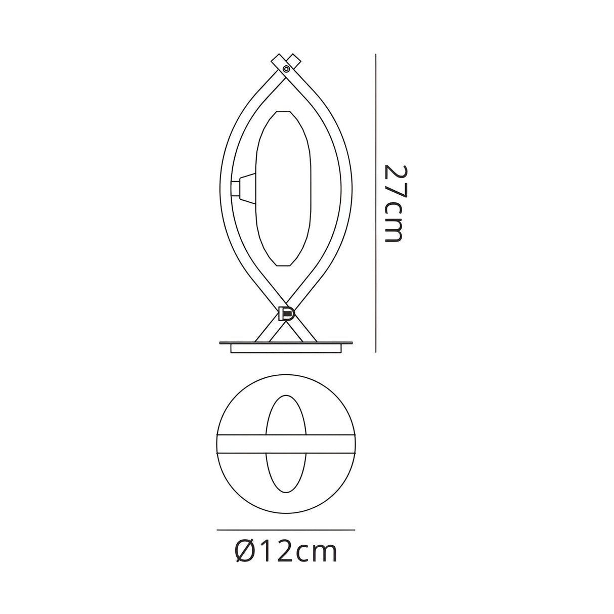 Kromo Looped Frame 1 Light Table Lamp - Polished Chrome