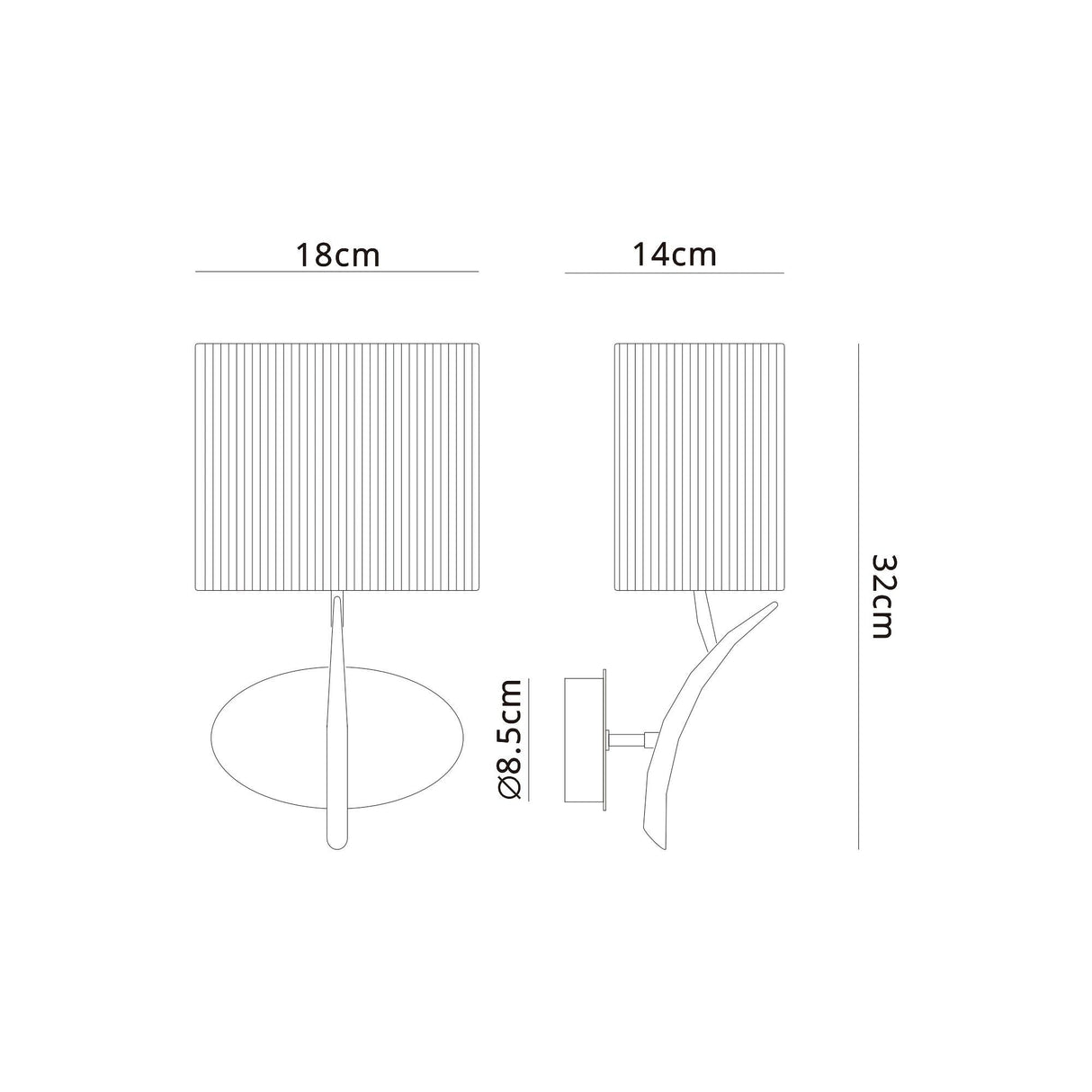 Eve 1 Light Wall Light - Chrome With White Shade