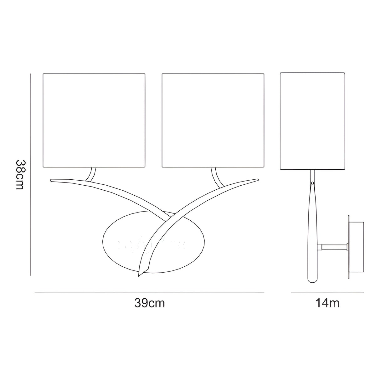 Eve 2 Light Wall Light - Anthracite With White Shades
