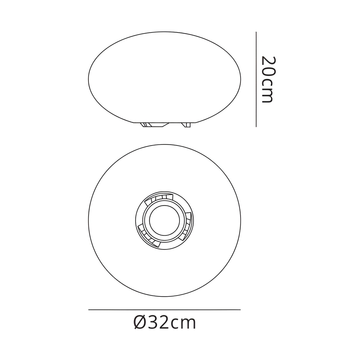 Huevo Oval 1 Light Table Lamp - Opal White