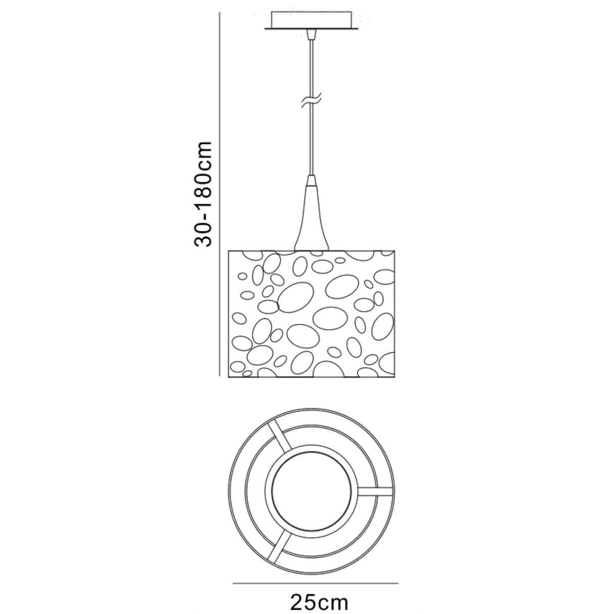 Lupin 25cm 1 Light Pendant Light - Gloss White & Polished Chrome