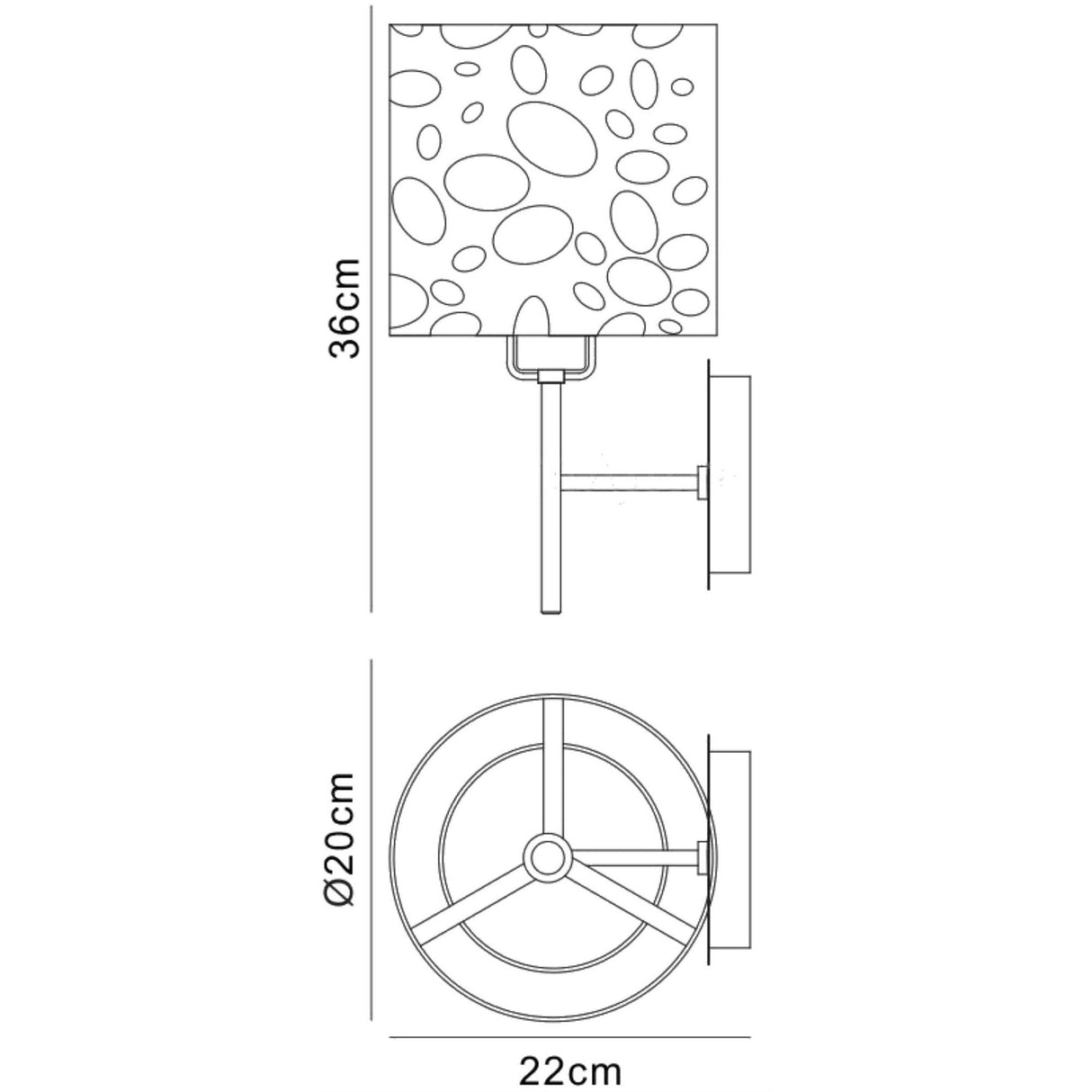 Lupin 1 Light Wall Light - Gloss Black/White