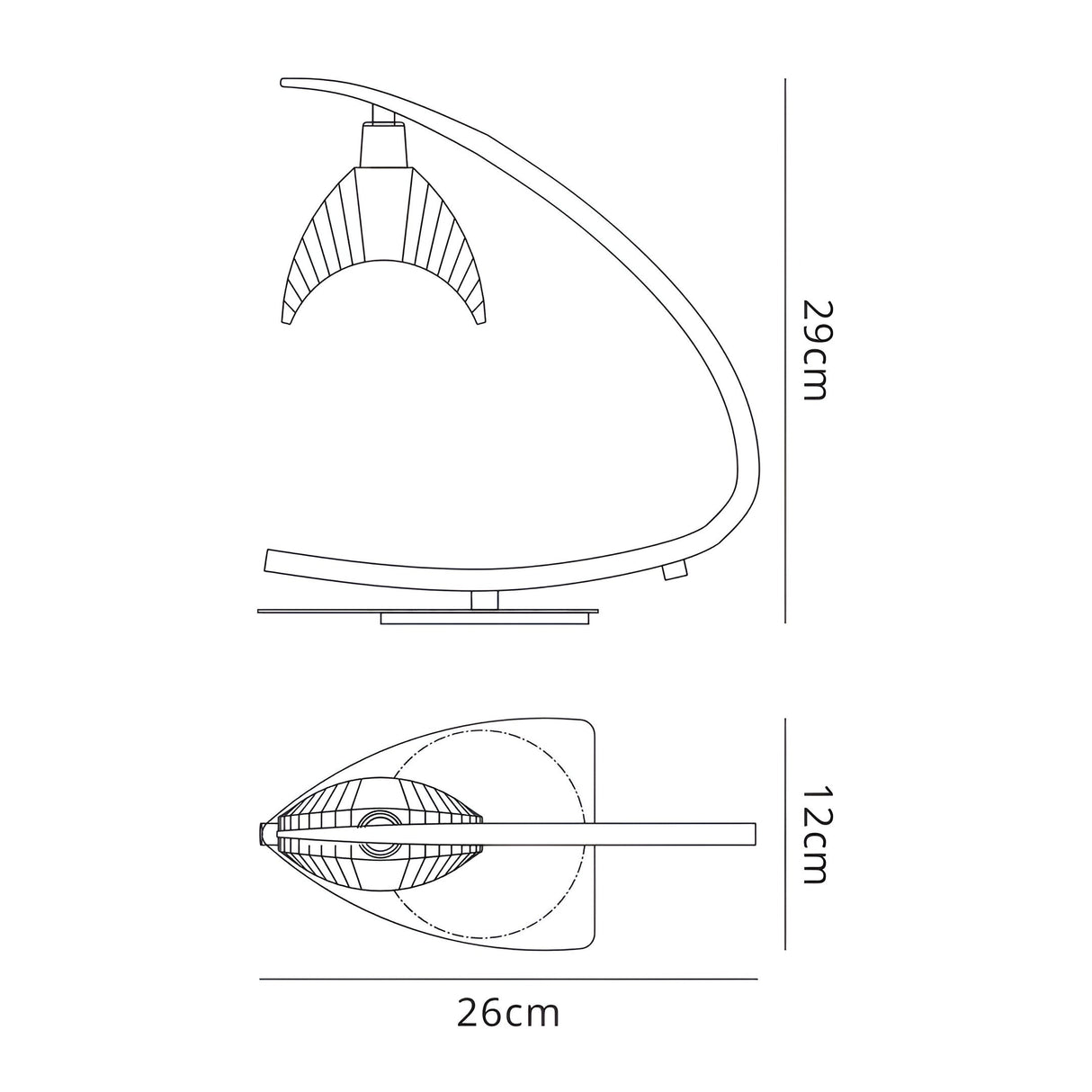 Eclipse Small 1 Light Table Lamp - Black Chrome