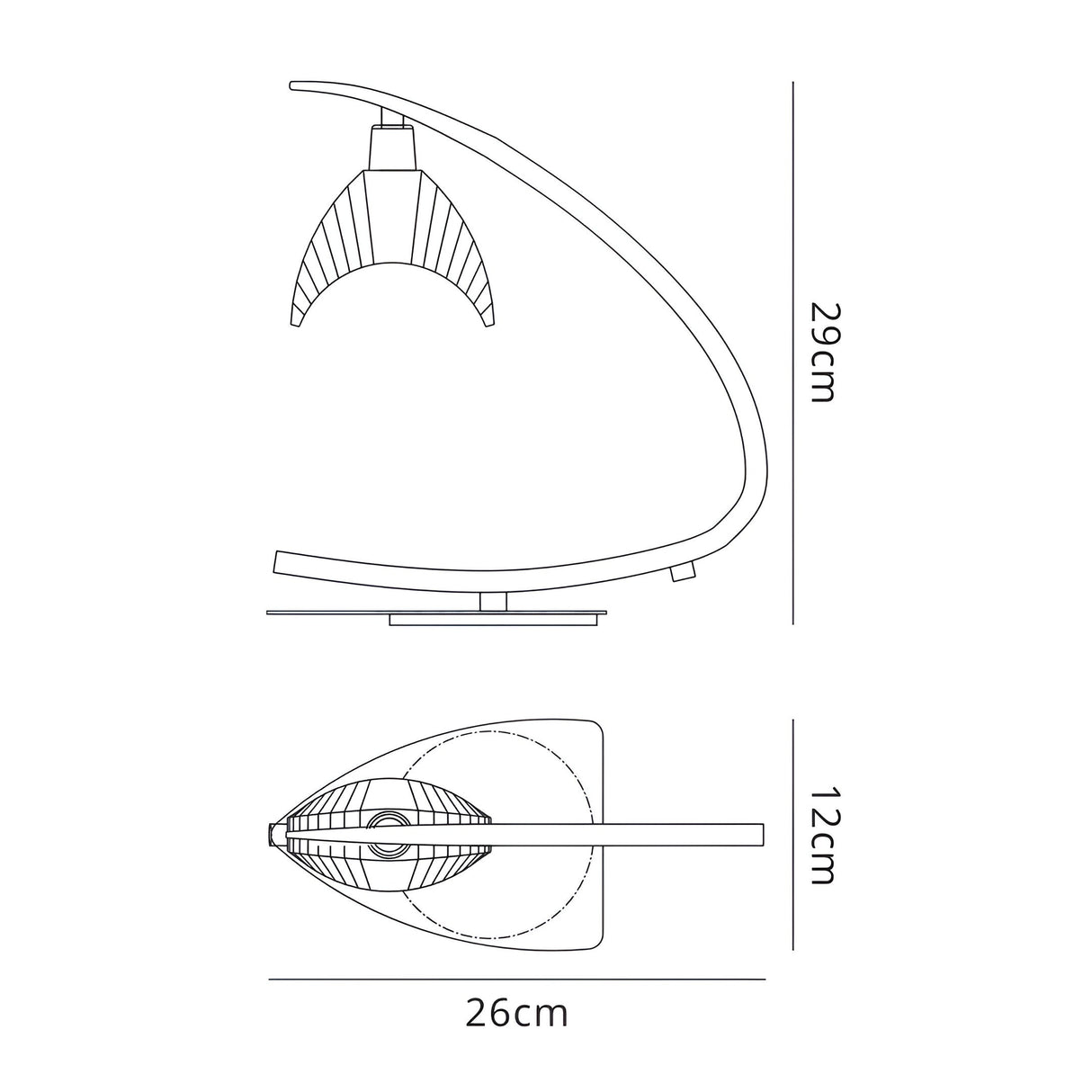 Eclipse Small 1 Light Table Lamp - Polished Chrome