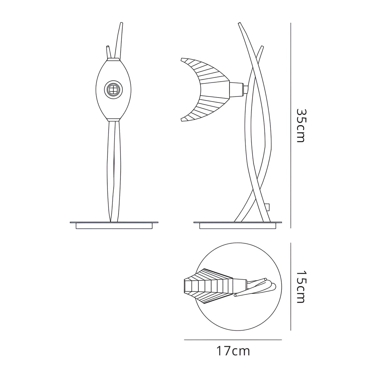 Eclipse Small 1 Light Table Lamp - Black Chrome