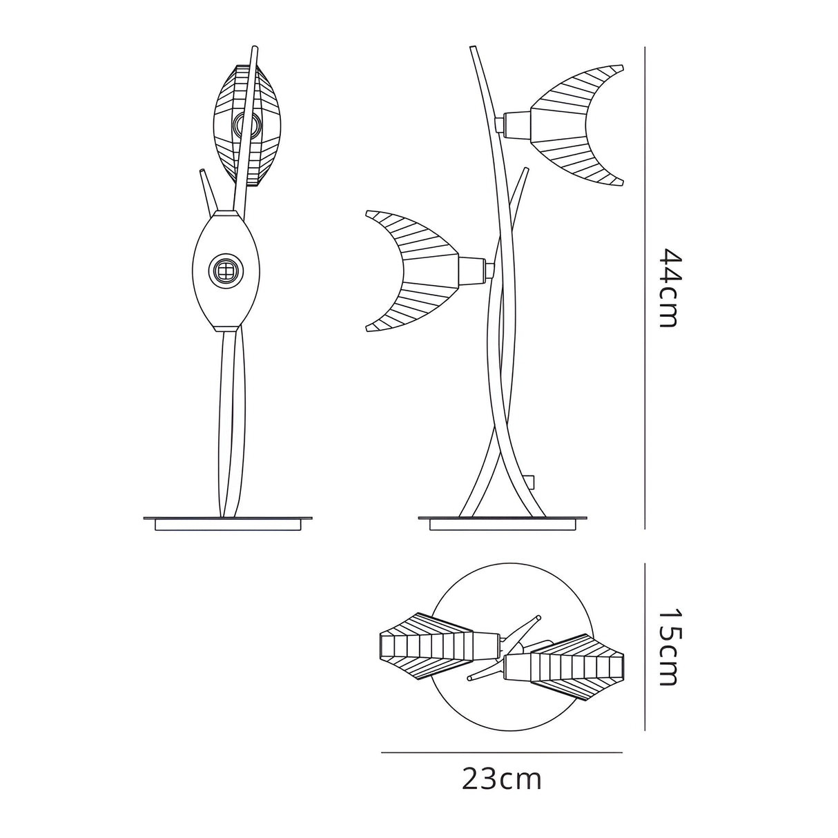 Eclipse 2 Light Table Lamp - Black Chrome
