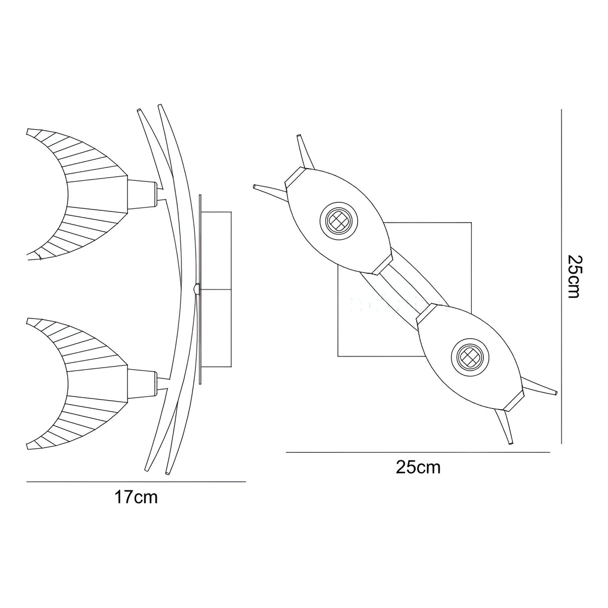 Eclipse 2 Light Wall Light - Polished Chrome