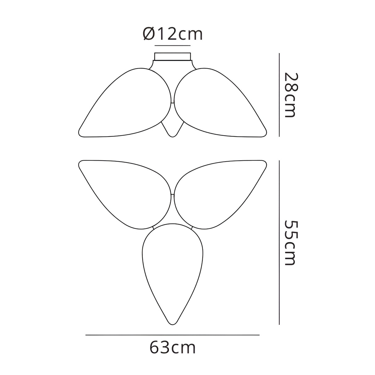 Palma 3 Light Outdoor Semi-Flush Ceiling Light – White