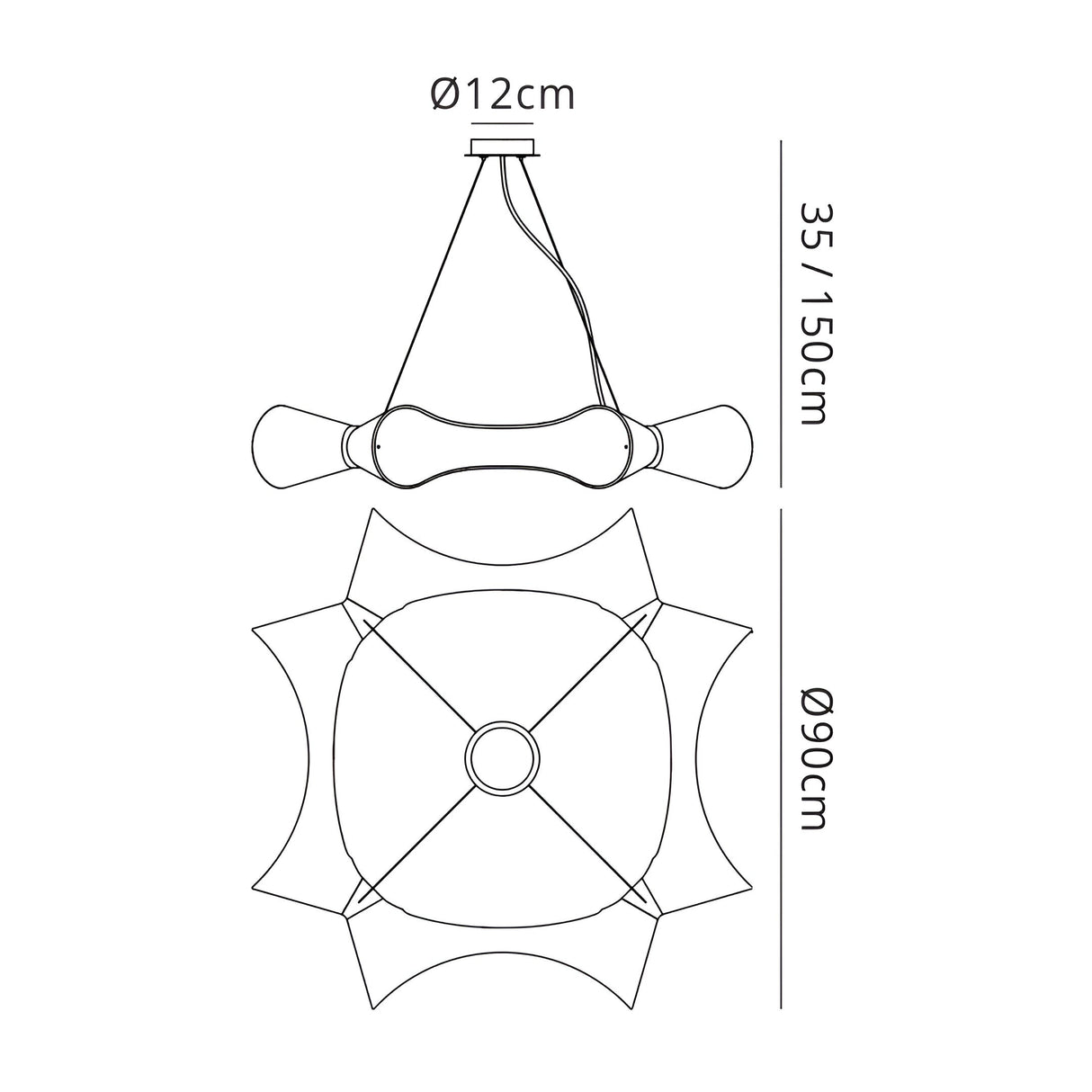 Ora 90cm LED Suspension Light - Gloss White & Chrome
