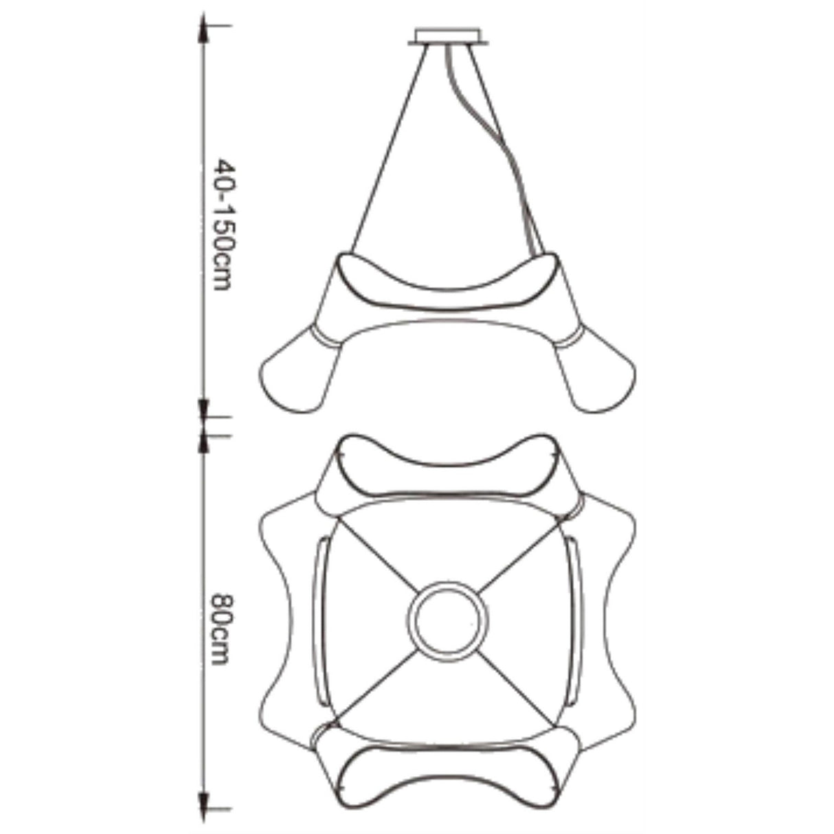 Ora 80cm LED Suspension Light - Gloss Purple & Chrome