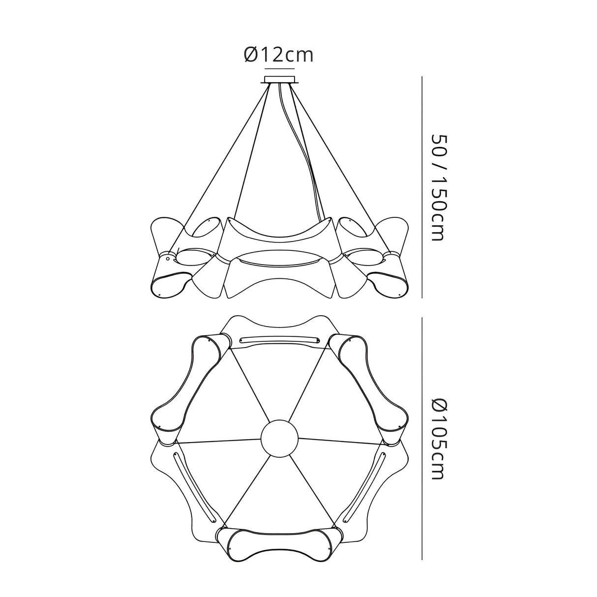 Ora 105cm LED Suspension Light - Gloss White & Chrome