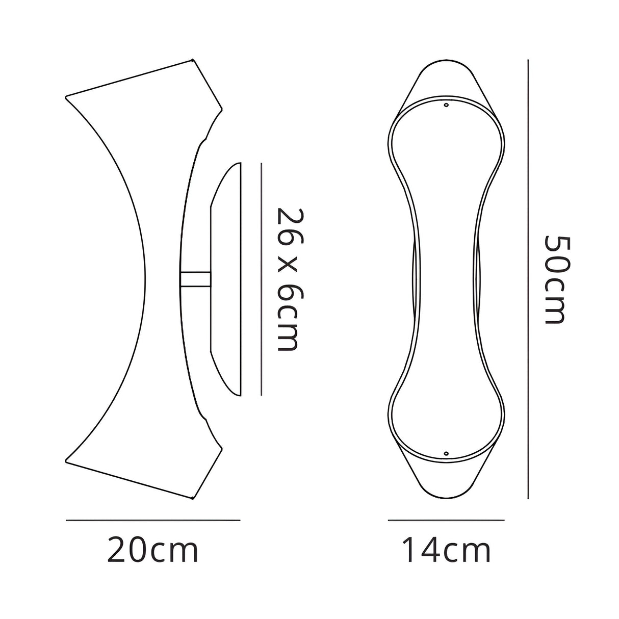 Ora 2 Light Wall Light - Gloss Red & Chrome