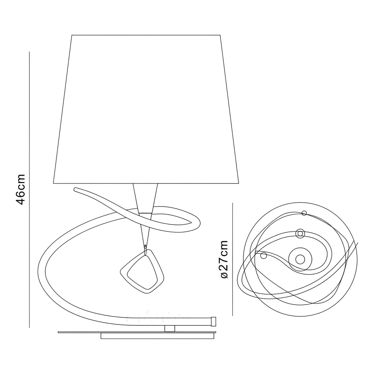 Mara Large 1 Light Table Lamp - Brass With Ivory White Shade