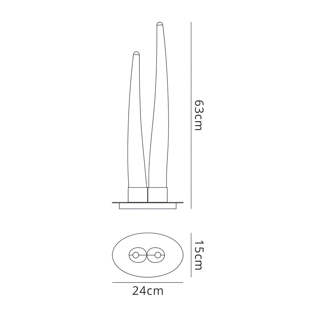 Estalacta 2 Light Table Lamp - Silver/Opal White