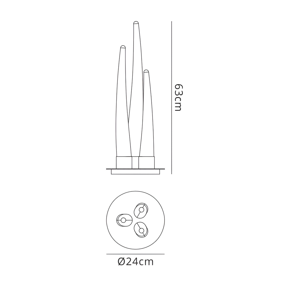 Estalacta 3 Light Table Lamp - Silver/Opal White
