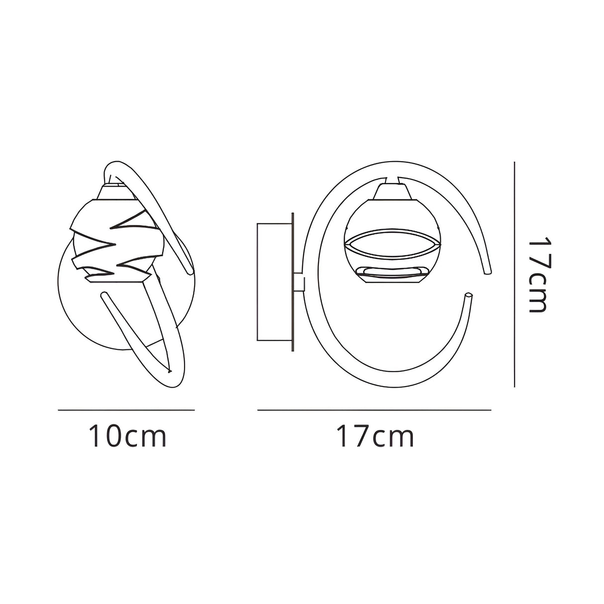 Loop 1 Light Wall Light - Antique Brass