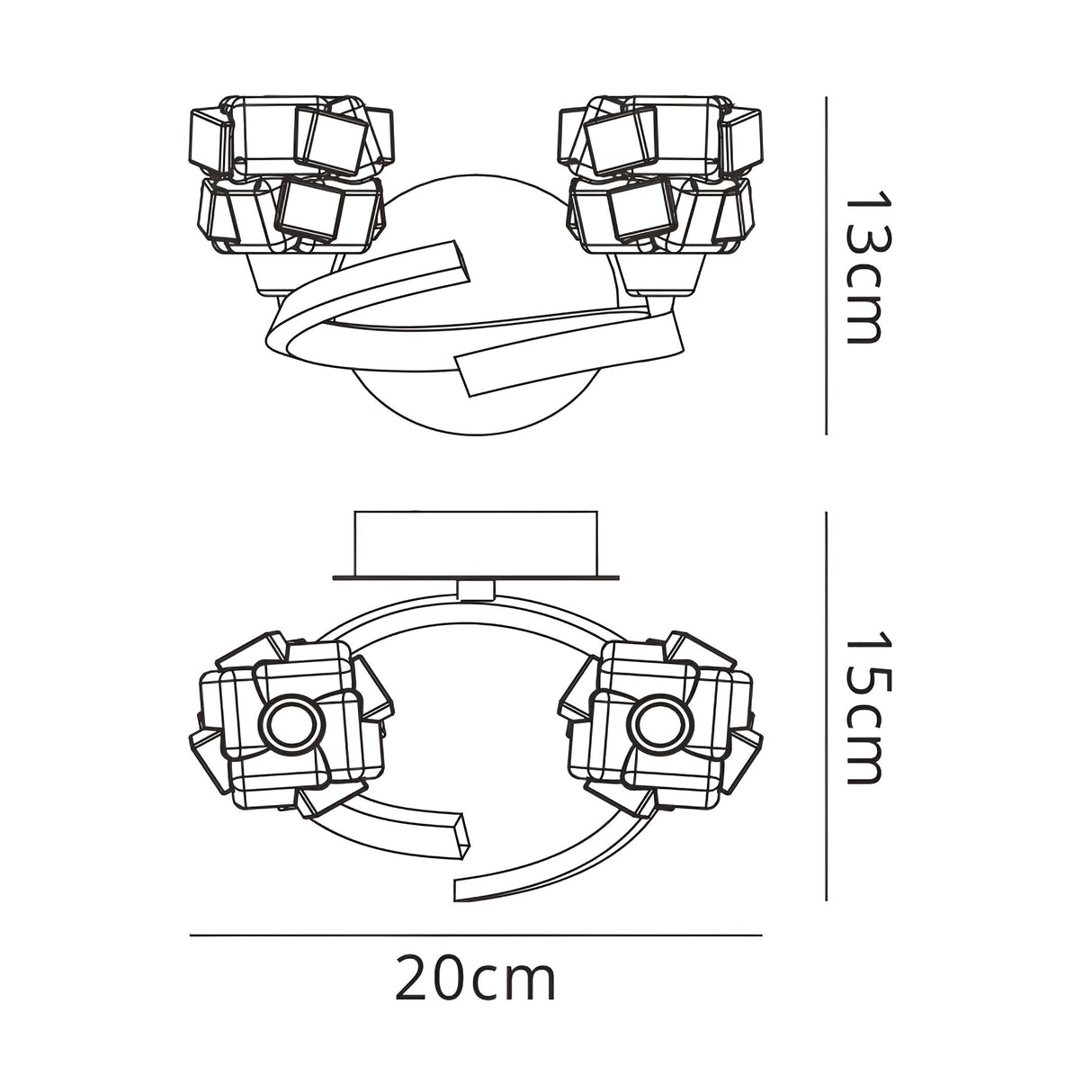 Ice 2 Light Wall Light With Switch - Satin Nickel