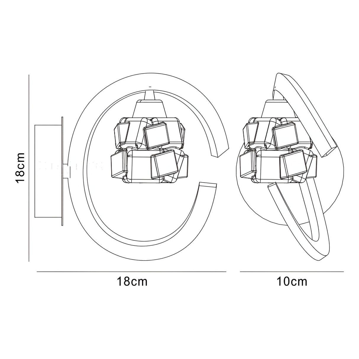 Ice 1 Light Wall Light - Satin Nickel