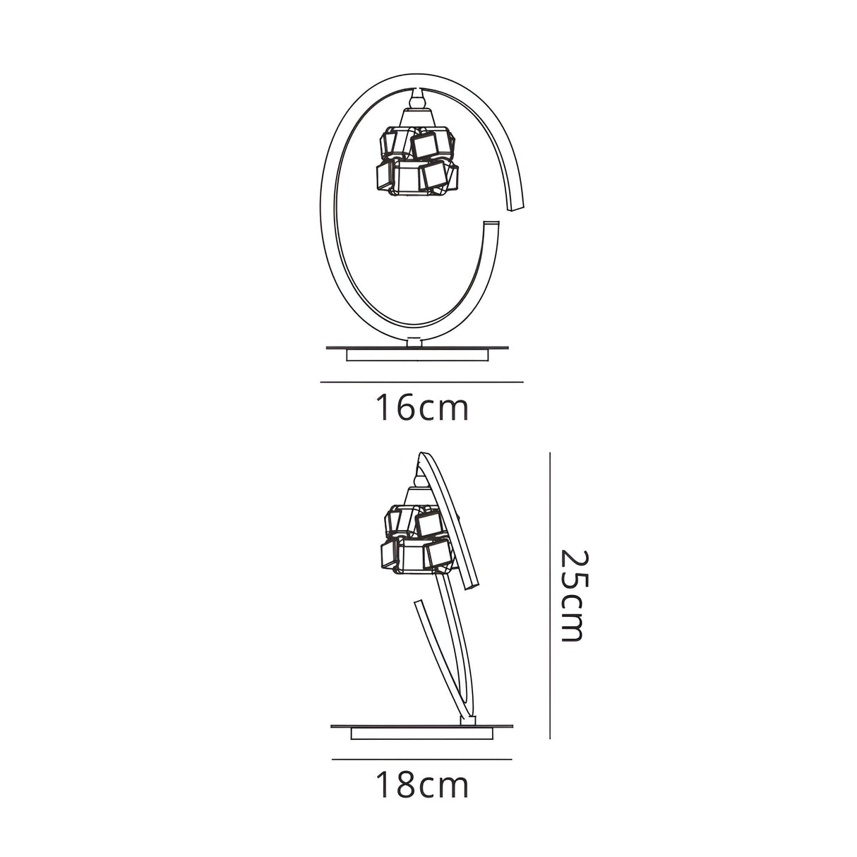 Ice 1 Light Table Lamp - Satin Nickel