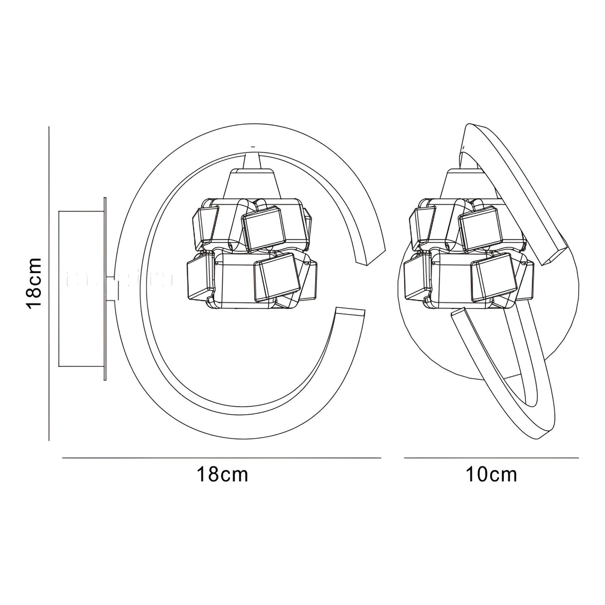 Ice 1 Light Wall Light - Antique Brass