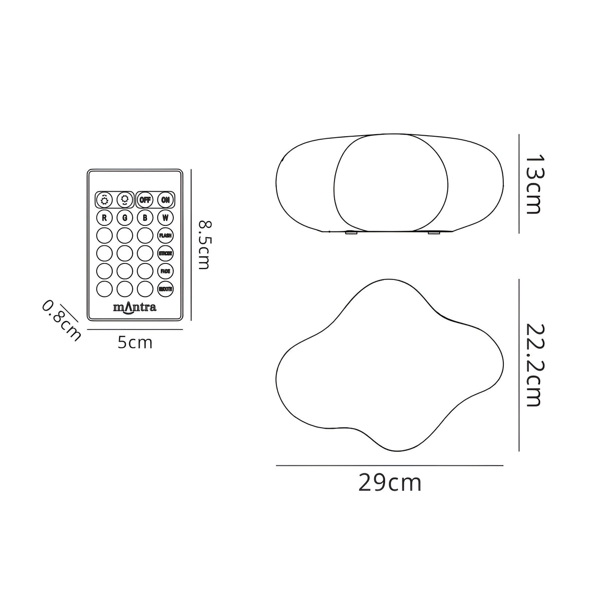 Eos Dimmable RGB LED Outdoor Table Lamp - White With Remote Control