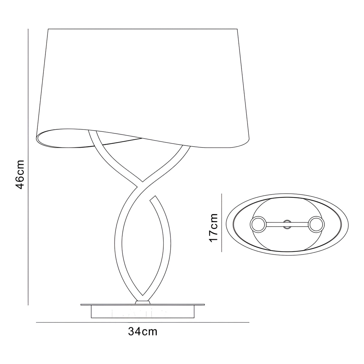 Ninette Large 2 Light Table Lamp - Brass With White Shade