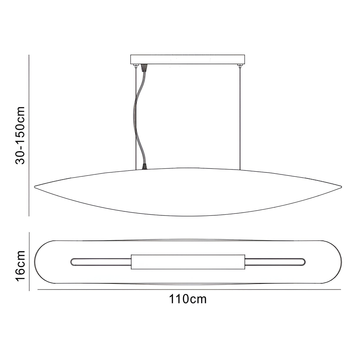 Pasion 6 Light Suspension Light - Gloss White & Polished Chrome