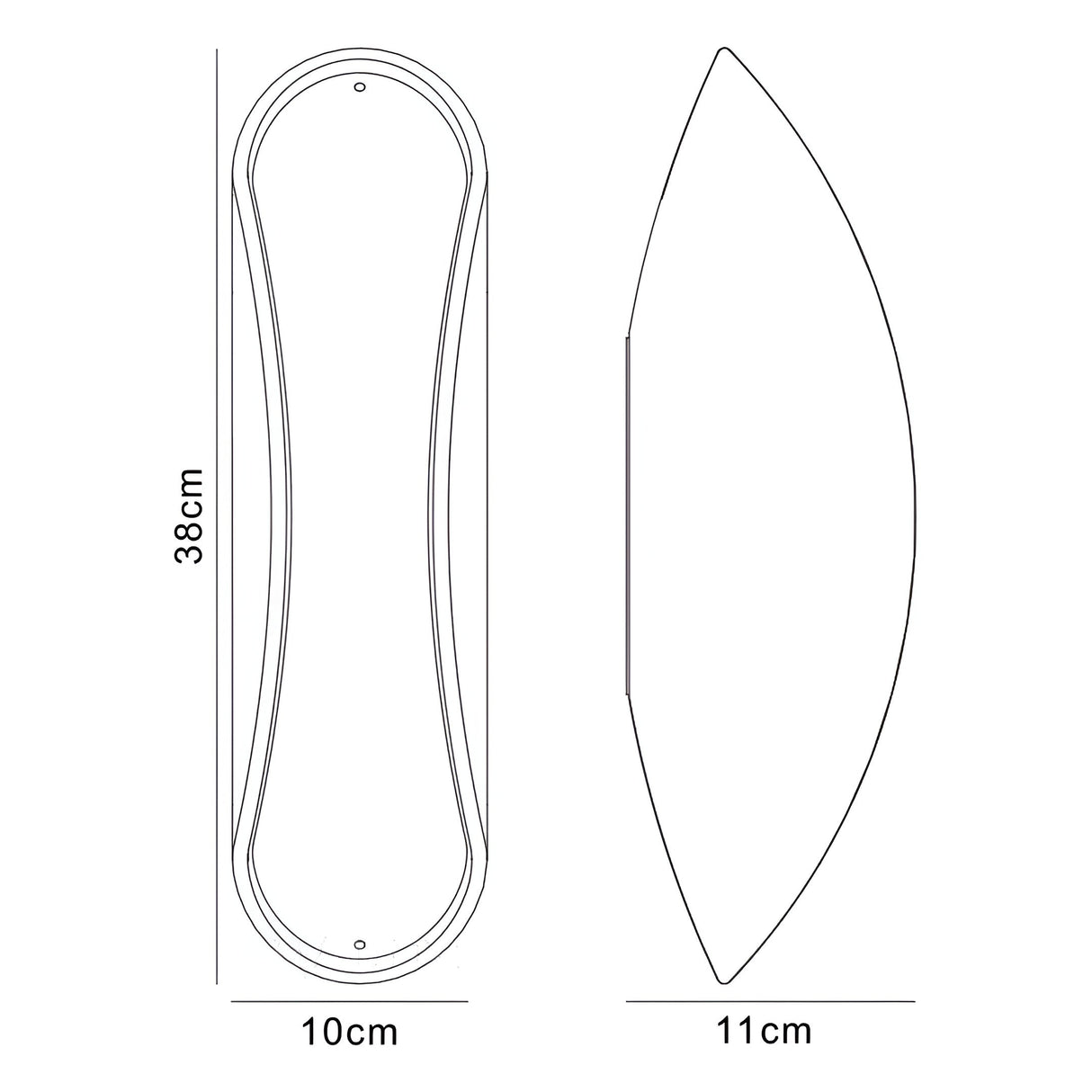 Pasion 2 Light Wall Light - Gloss Black & Polished Chrome