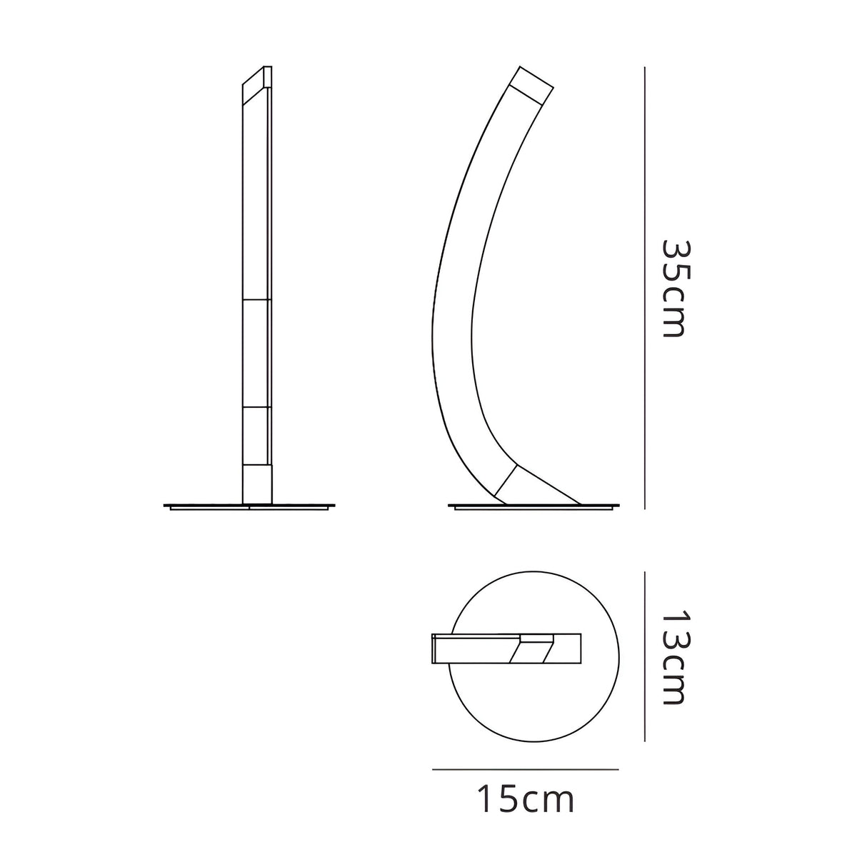 On LED Frosted Acrylic Right Table Lamp 5W 3000K - Chrome