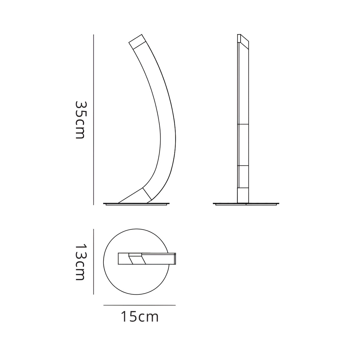 On LED Frosted Acrylic Left Table Lamp 5W 3000K - Chrome