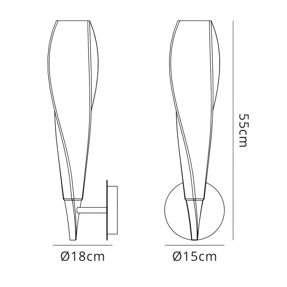 Neo Switched 1 Light Glass Wall Light With Switch - Satin Nickel