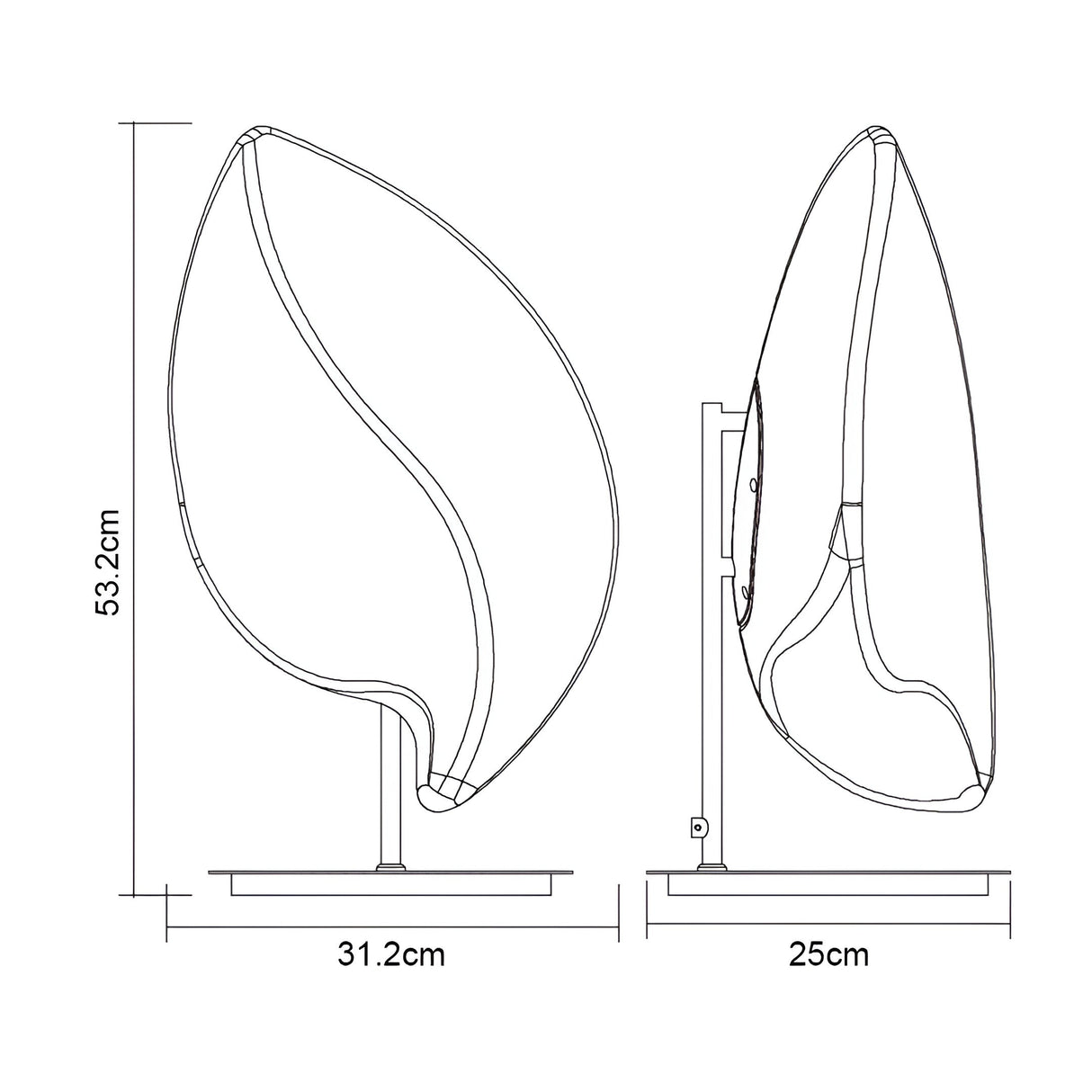 Natura Small 2 Light Table Lamp - Chrome/Opal White