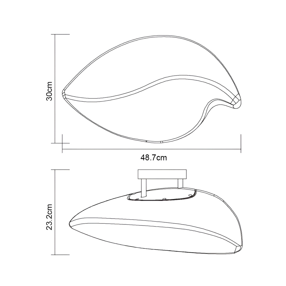 Natura 2 Light Wall/Semi-Flush Ceiling Light - Chrome/White